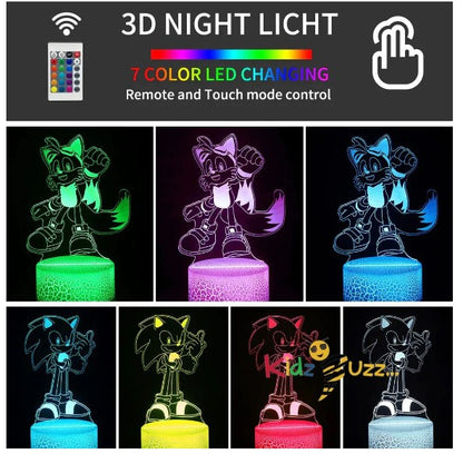 3D Night Light Toy 3 Patterns 16 Color Changes with Remote Control Touch