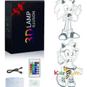3D Night Light Toy 3 Patterns 16 Color Changes with Remote Control Touch