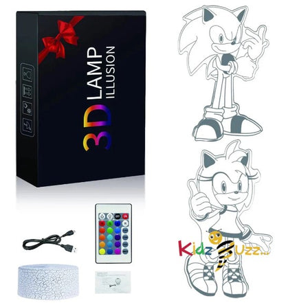 3D Night Light Toy 3 Patterns 16 Color Changes with Remote Control Touch