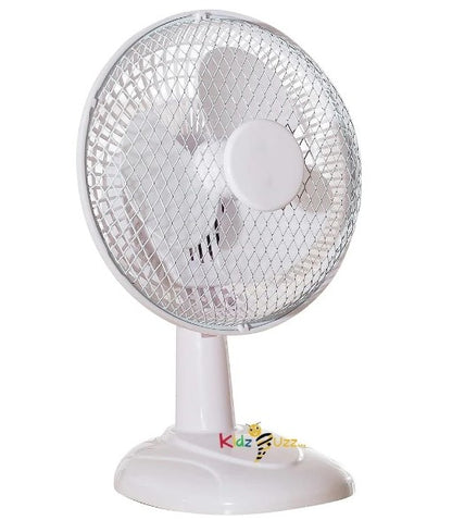Table Fan 6-Inch, Portable Desk Fan For Home/Office, 2 Speed Settings, 3 Blades, consistent Airflow - White
