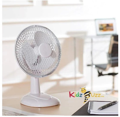 Table Fan 6-Inch, Portable Desk Fan For Home/Office, 2 Speed Settings, 3 Blades, consistent Airflow - White