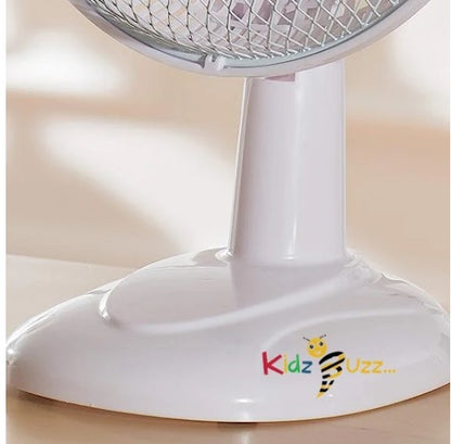 Table Fan 6-Inch, Portable Desk Fan For Home/Office, 2 Speed Settings, 3 Blades, consistent Airflow - White