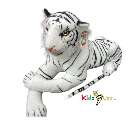 White Large Tiger Plush 88CM APPROX Realistic Stuffed Animal Kids Playing Toy