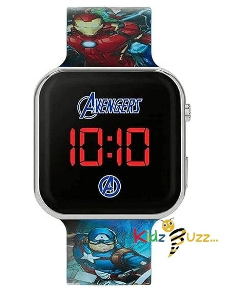 Avengers Digital Watch For Boys with Silicone Blue Strap