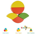 Kids Colorful Stacking Toys Fraction Blocks - Early Development and Activity Wooden Toys