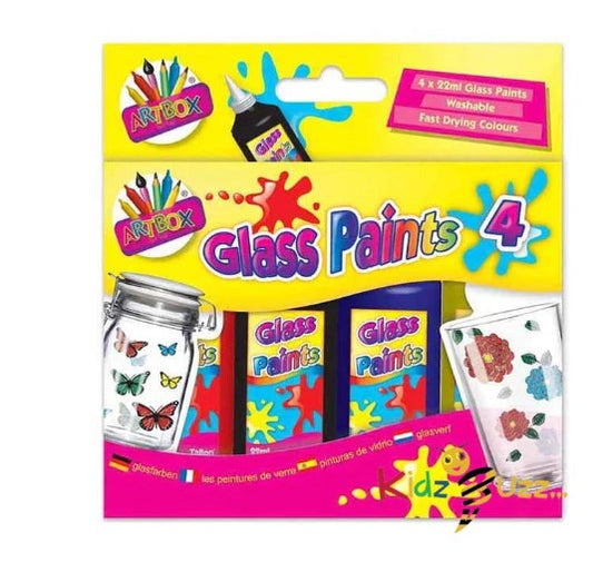 ARTBOX GLASS PAINTS 4 X 22ML