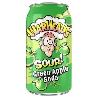 Warheads Sour Green Apple Soda 255ml X 12