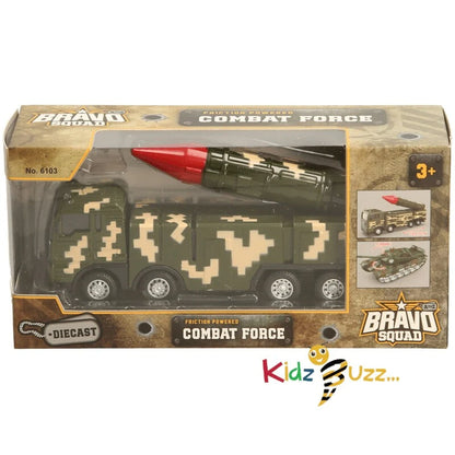 Bravo Squad Truck Toy (4 Assorted)- Die Cast Combat Force Toy For Kids