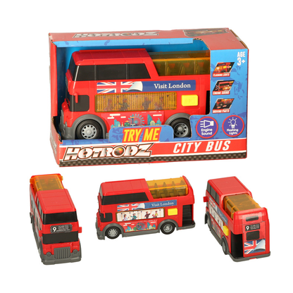 Hot Rodz City Bus Toy  With Lights & Sound