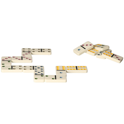 Colour Double 6 Domino In Tin - Classic Game