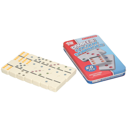 Colour Double 6 Domino In Tin - Classic Game