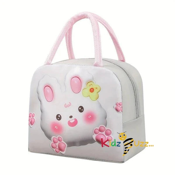 1pc Girl's Portable Lunch Bag, Cute  Lunch Bag, 3D Pattern Insulation Bag