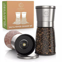 Salt & Pepper Grinder Set - 2 X Quality Ceramic & Glass Mills