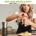 Salt & Pepper Grinder Set - 2 X Quality Ceramic & Glass Mills