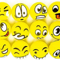 Smiley Face Foam Ball Yellow IND (Pack of 5)