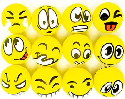 Smiley Face Foam Ball Yellow IND (Pack of 5)