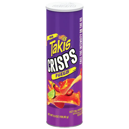 Takis Tube Crisps Fuego Hot Chili Pepper & Lime Potato Crisps 155.92G (Pack Of 15)